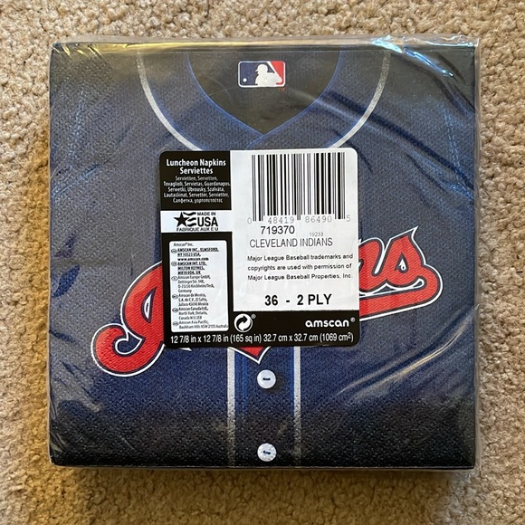 MLB Amscan Cleveland Indians Luncheon Napkins - Two Packages - Picture 2 of 3